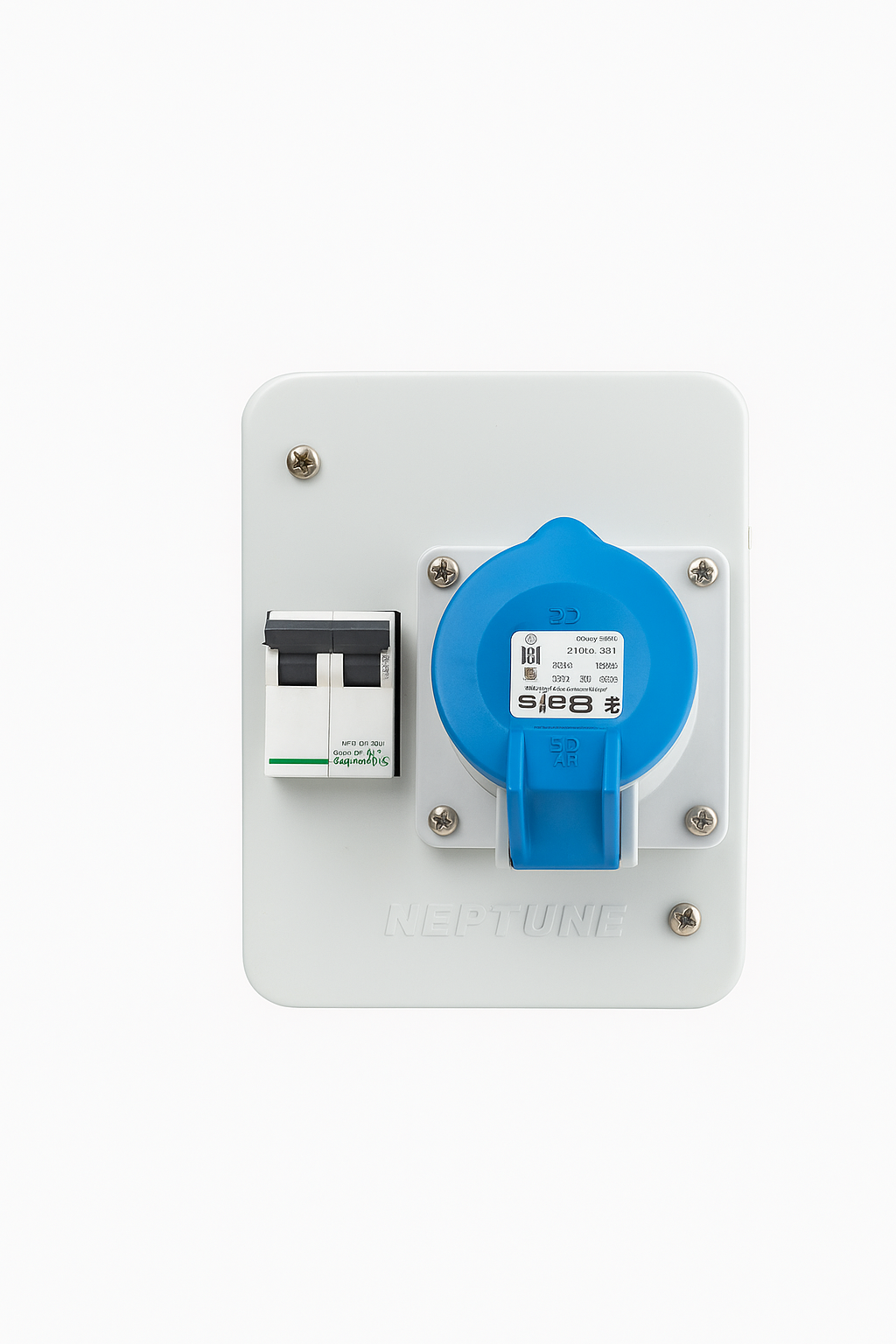 Industrial Socket Box 32A 1-Phase with MCB