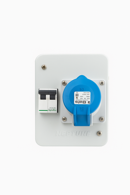 Industrial Socket Box 32A 1-Phase with MCB