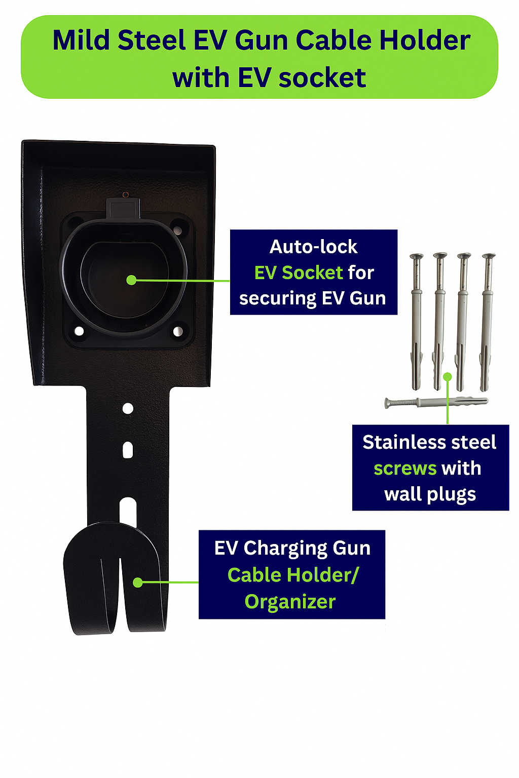 EV Charging Cable Holder with EV socket