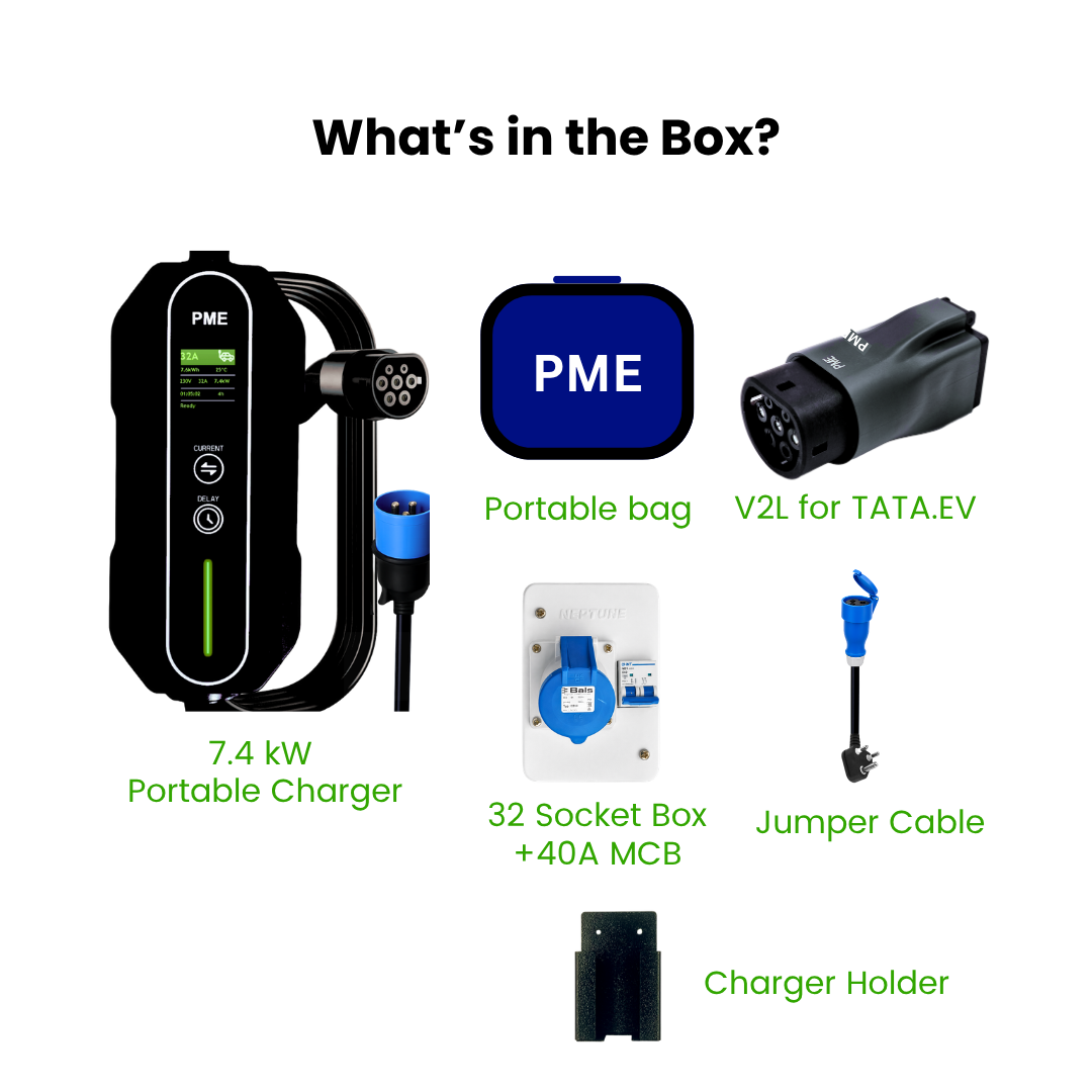 EV Charger 7.2kW Fullkit + V2L for TATA.EV