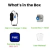 PME EV Charger 7.2kW with socket box with MCB Box Contents viz. EV charger, user manual and free carrying portable bag & gift