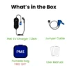 PME EV Charger 7.2kW with jumper cable. EV charger, user manual and free carrying portable bag & gift