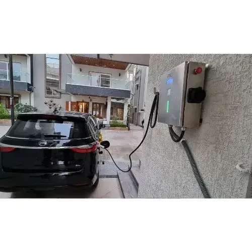 EV Charger 22kW wallbox, manufactured by PME charging BYD black electric car.